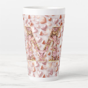 Mams Roze Gouden Harten Keramische Grote Latte Mok