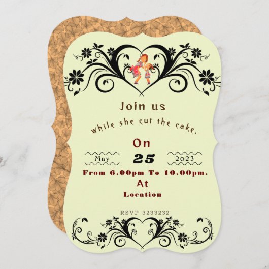 Mam's verjaardag kaart (Voorkant / Achterkant)