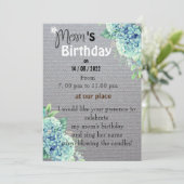 Mam's verjaardagsuitnodiging kaart (Staand voorkant)