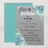Mam's verjaardagsuitnodiging kaart (Voorkant / Achterkant)