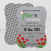 Mam's verjaardagsuitnodiging kaart (Voorkant / Achterkant)
