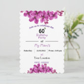 Mam's verjaardagsuitnodiging kaart (Staand voorkant)