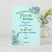 Mam's verjaardagsuitnodiging kaart (Staand voorkant)