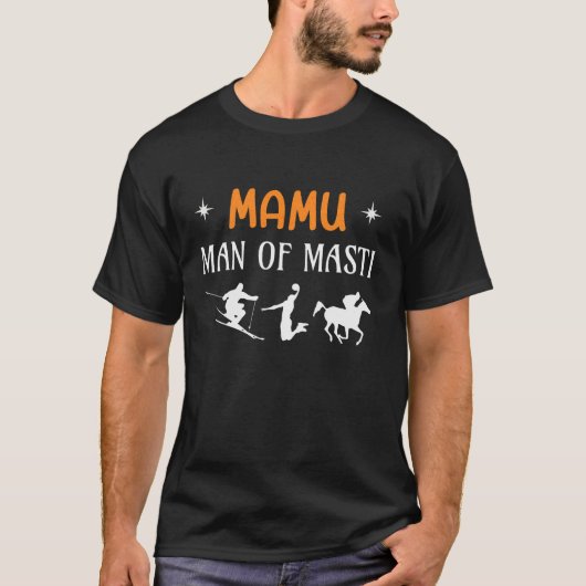 Mamu Man van Masti Shirt met Basketbal Ski Horse (Voorkant)