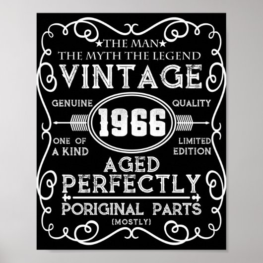 Man 1966: Myth Legend 55th Birthday Poster (Voorkant)