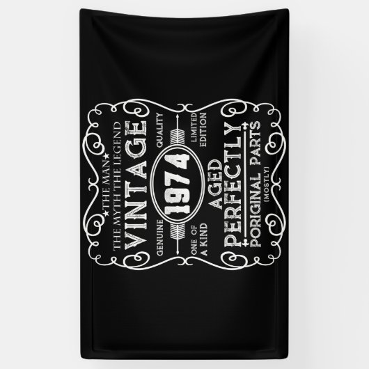  Man 1974: Myth Legend 47th Birthday Spandoek (Verticaal)