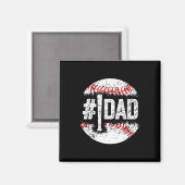Man 1 Papa Honkbal Nummer Een Daddy Zoon Honkbal Magneet (Voorkant / Achterkant)