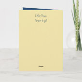 Man 1e Jubileum blauw goud schattige vogeltjes Kaart (Achterkant)