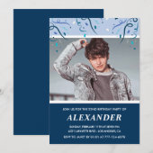 Man 22e verjaardagsuitnodiging Foto Navy Kaart (Voorkant / Achterkant)