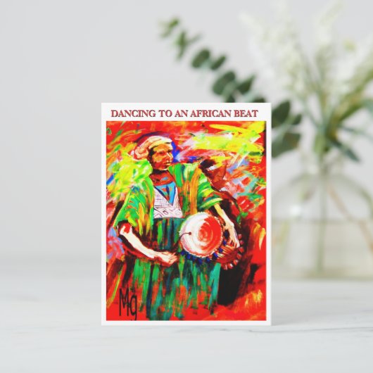 MAN 2, DANKZIJ EEN AFRIKAANSE BEAT BRIEFKAART (Staand voorkant)