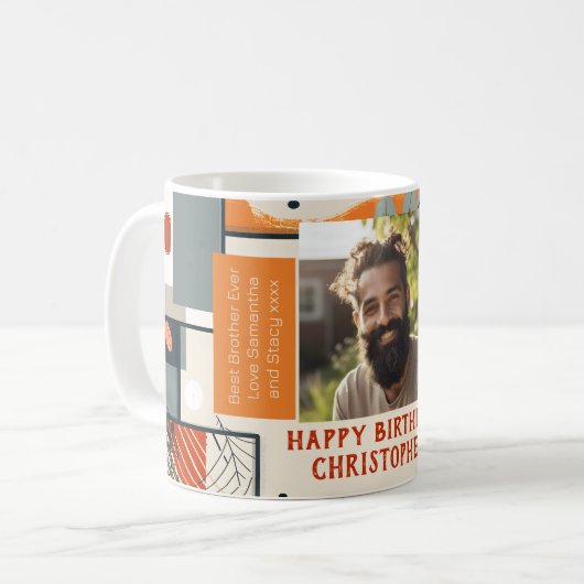 Man 40e Verjaardag Man Moderne Kleuren Foto Mok 00 (Voorkant links)