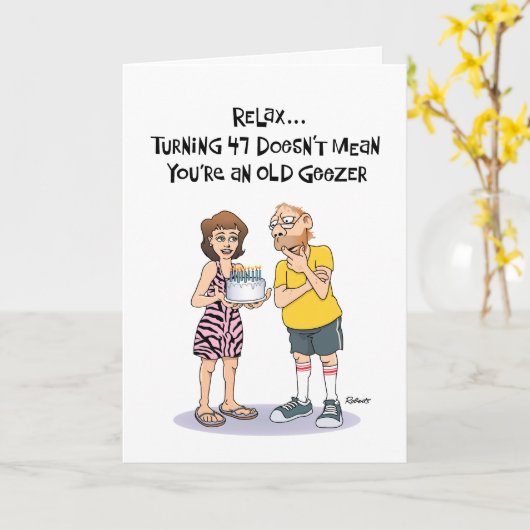 Man 47e verjaardag kaart (Gele Bloem)