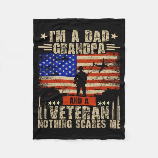 Man 4 juli _ Usa Vlag _ Een Vader Grootvader En Ee Fleece Deken (Voorkant)
