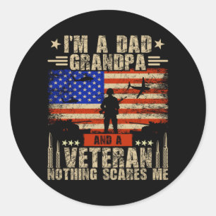 Man 4 juli _ Usa Vlag _ Een Vader Grootvader En Ee Ronde Sticker