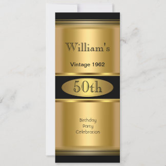 Man 50ste verpartij Goud Zwart Vintage Kaart