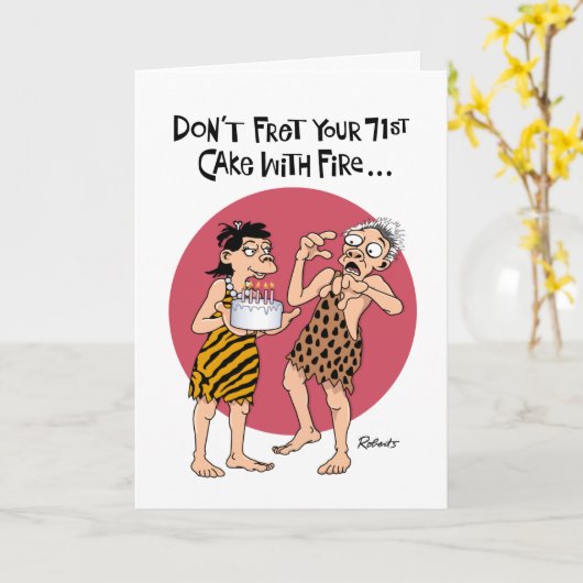 Man 71e verjaardag kaart (Gele Bloem)