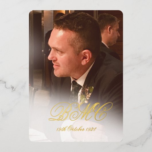 Man 80e verjaardag foto Elegant Folie Uitnodiging (Voorkant)