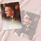 Man 80e verjaardag foto Elegant Folie Uitnodiging