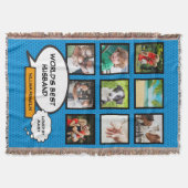 Man 9 Fotocollage Comic Book Fun Blue Deken (Voorkant)