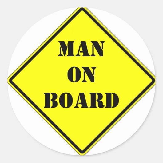 Man aan boord ronde sticker (Voorkant)
