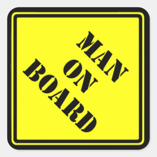 Man aan boord vierkante sticker (Voorkant)