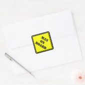 Man aan boord vierkante sticker (Envelop)
