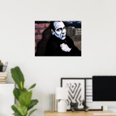 Man aan de muur poster (Thuiskantoor)