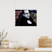 Man aan de muur poster (Keuken)