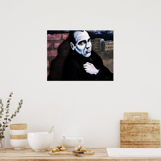 Man aan de muur poster (Keuken)