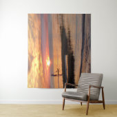 Man aan de waterraad op zonsondergang bij Kaapskui Wandkleed (In situ)