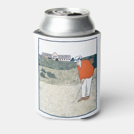 Man aan het golfen door Edward Penfield. Blikjeskoeler (Blikje Achterkant)