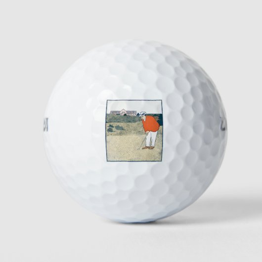 Man aan het golfen door Edward Penfield. Golfballen (Voorkant)