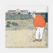 Man aan het golfen door Edward Penfield. Magneet (Voorkant)