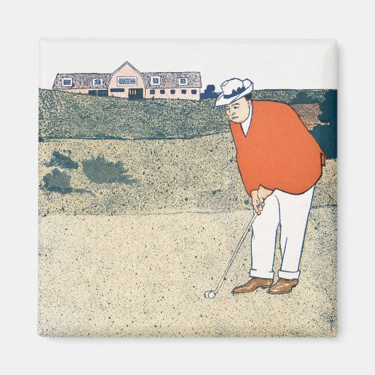 Man aan het golfen door Edward Penfield. Magneet (Voorkant)