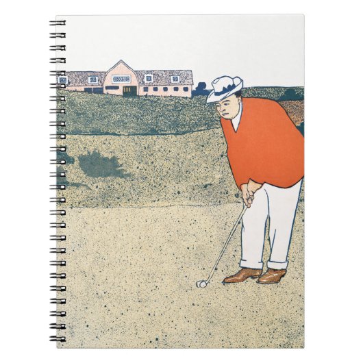 Man aan het golfen door Edward Penfield. Notitieboek (Voorkant)