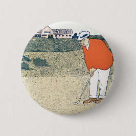 Man aan het golfen door Edward Penfield. Ronde Button 5,7 Cm