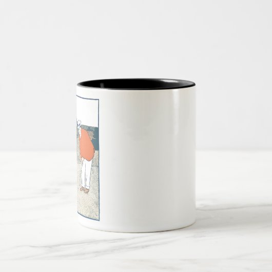 Man aan het golfen door Edward Penfield. Tweekleurige Koffiemok (Center)