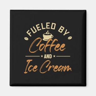 Man aangedreven door koffie en ijs gelato maker magneet