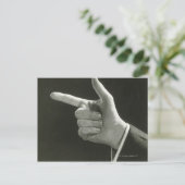 Man aanwijzen briefkaart (Staand voorkant)