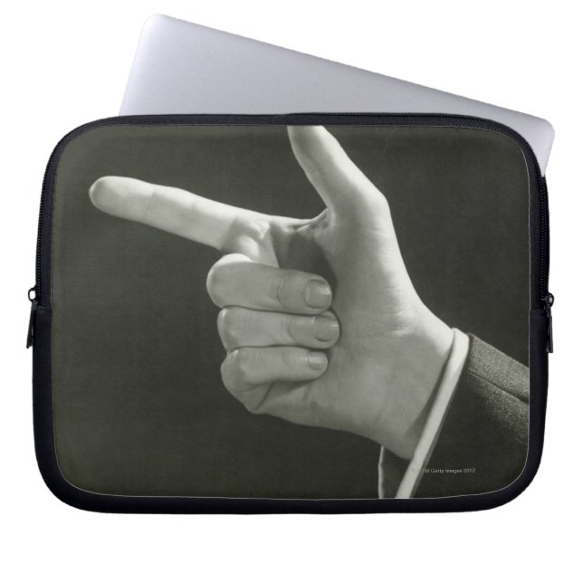 Man aanwijzen laptop sleeve (Voorkant)
