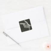 Man aanwijzen vierkante sticker (Envelop)