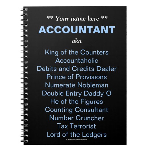 Man Accountant Voeg een naam toe Grappig & Gekke J Notitieboek (Voorkant)