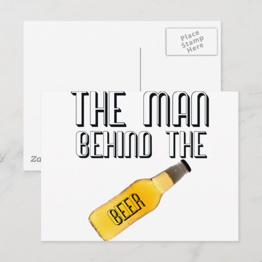 Man achter de bier briefkaart (Voorkant / Achterkant)