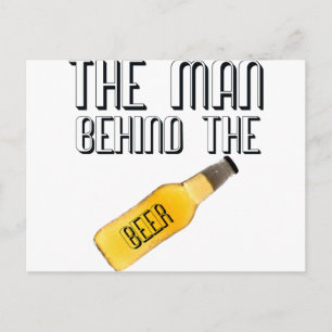 Man achter de bier briefkaart