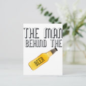 Man achter de bier briefkaart (Staand voorkant)