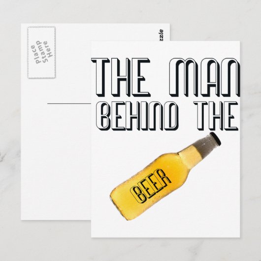 Man achter de bier briefkaart (Voorkant / Achterkant)