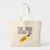 Man achter de bier grote tote bag (Voorkant)