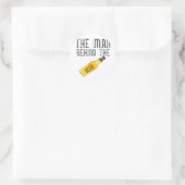 Man achter de bier ronde sticker (Tas)