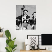 Man-afspeelgitaar Poster (Thuiskantoor)