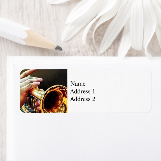 Man afspeeltrompet etiket (Insitu)